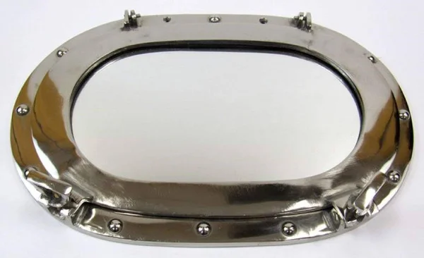 ITDC Al48602 - Oval Porthole Mirror - Aluminum w/ Chrome Finish - 14 x 10