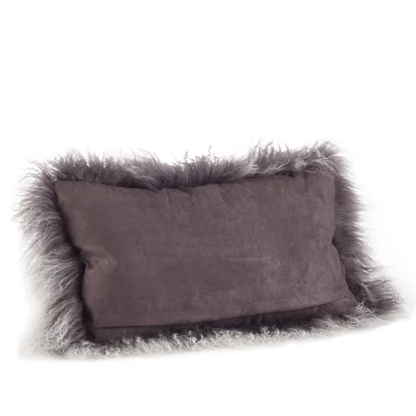 Saro 3564.GL1436B 14 x 36 in. Oblong Gold Mongolian Lamb Fur Throw Pillow with Poly Filling