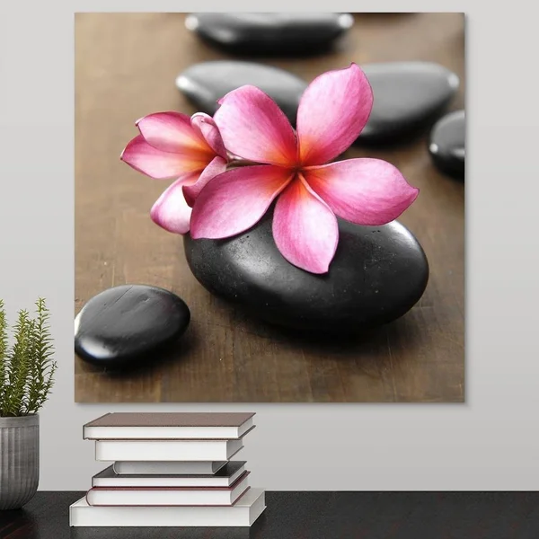 GreatBigCanvas Zen Pebbles by PhotoINC Studio 16-in H x 16-in W Abstract Print on Canvas, 2529284-24-16X16