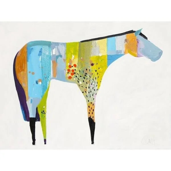 Easy Art Prints Anthony Grant&s &Horse NO. 27& Premium Canvas Art - 12 x 16 - Classic Black Frame