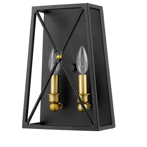 Z-Lite 447-2S-AS Tressle 2-Light Wall Sconce, Antique Silver