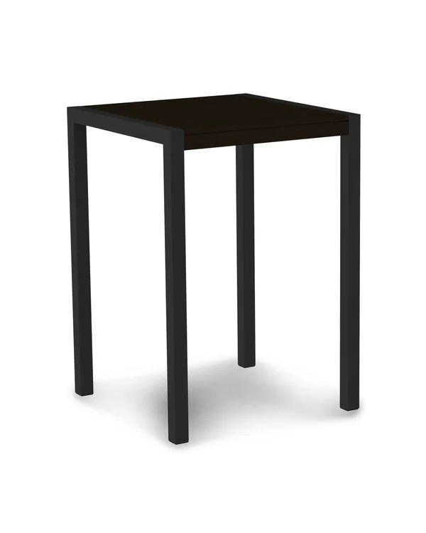 POLYWOOD Mod 30x22 Bar Table - Textured Black - Mahogany, 29.75" x 42" x 29.75"