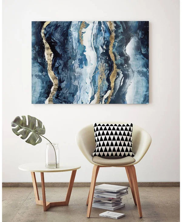 Giant Art 24x22 x 18x22 Effectus I Museum Mounted Canvas Print - Blue