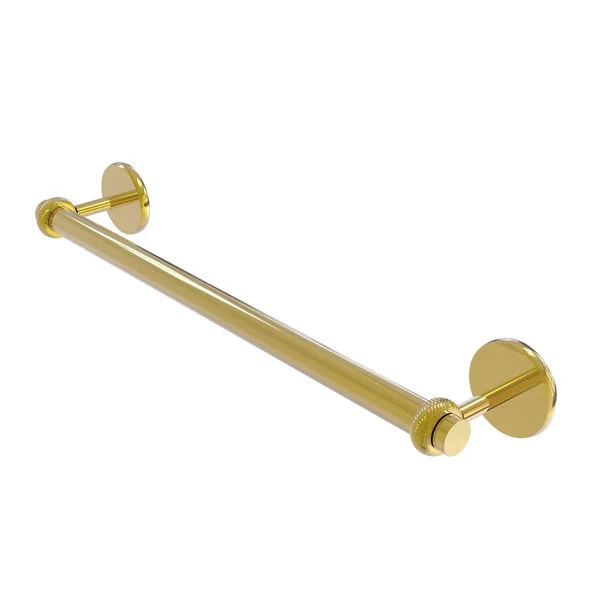 Allied Brass 7251T-24-UNL Satellite Orbit Two Collection 24 in. Towel Bar with Twist Detail Unlacquered Brass