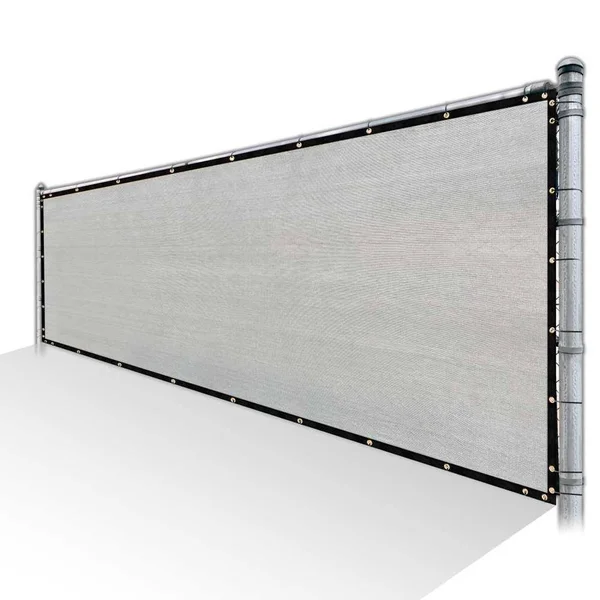 ColourTree 3 ft. x 17 ft. Grey Privacy Fence Screen HDPE Mesh Windscreen with Reinforced Grommets for Garden Fence (Custom Size)