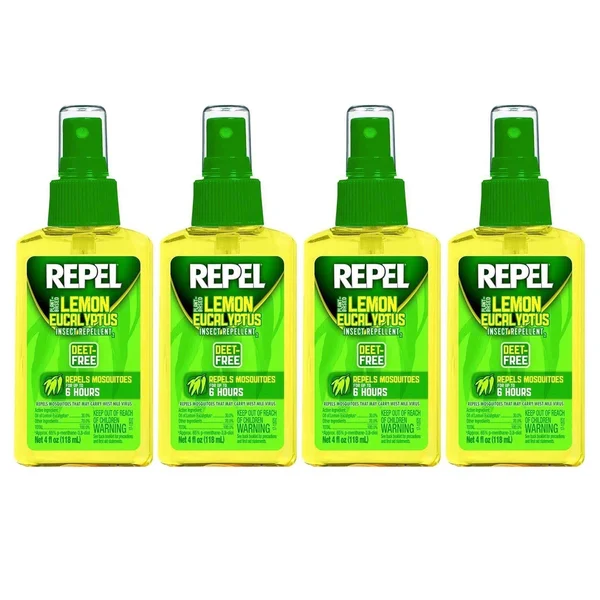 Repel Lemon Eucalyptus Natural Insect Repellent 4-Ounce Pump Spray Pack of 4