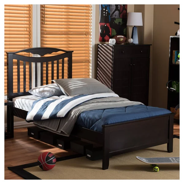Baxton Studio Seconique Platform Bed - Dark Brown, Twin