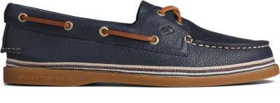 Women's Sperry Authentic Original Tumbled Leather Boat Shoe Navy, Size 5.5M