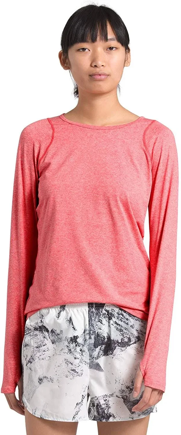 The North Face Women's Essential L/S Cayenne Red Heather XL