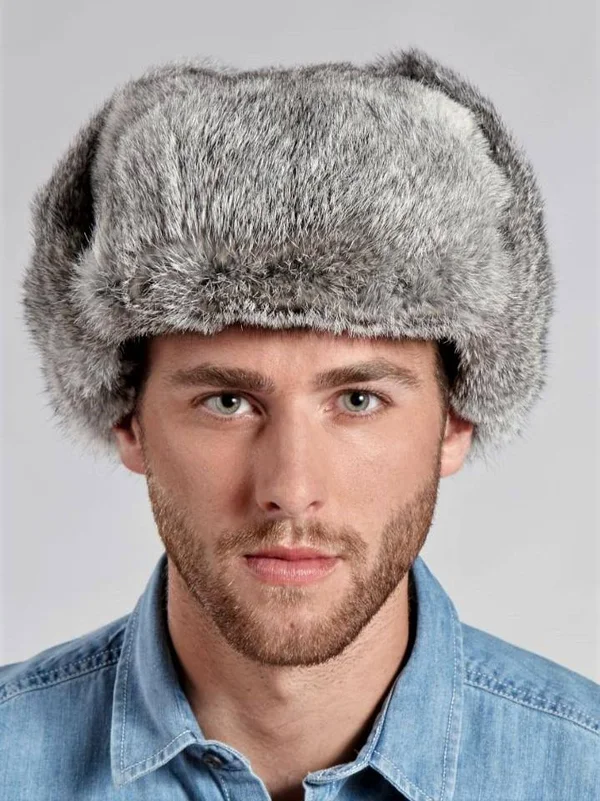 Rabbit Trapper Hat 2XL - Grey