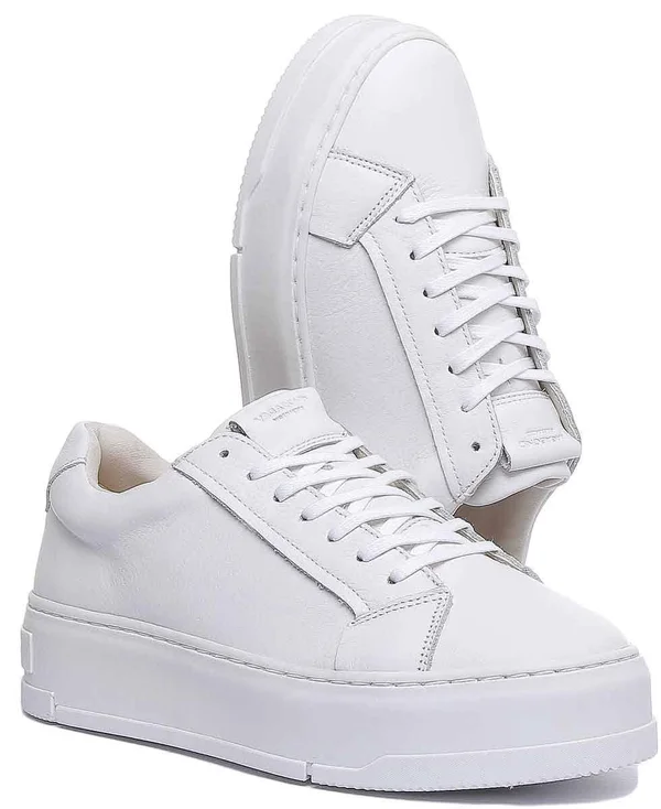 Vagabond Judy Flatform Sneakers in White Leather