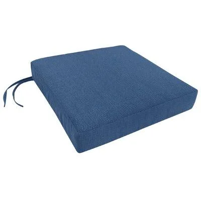 Knife Edge Indoor/Outdoor Sunbrella Dining Chair Cushion Highland Dunes Fabric: Canvas Regatta - Size: 3.5x22 H x 21x22 W x 18x22