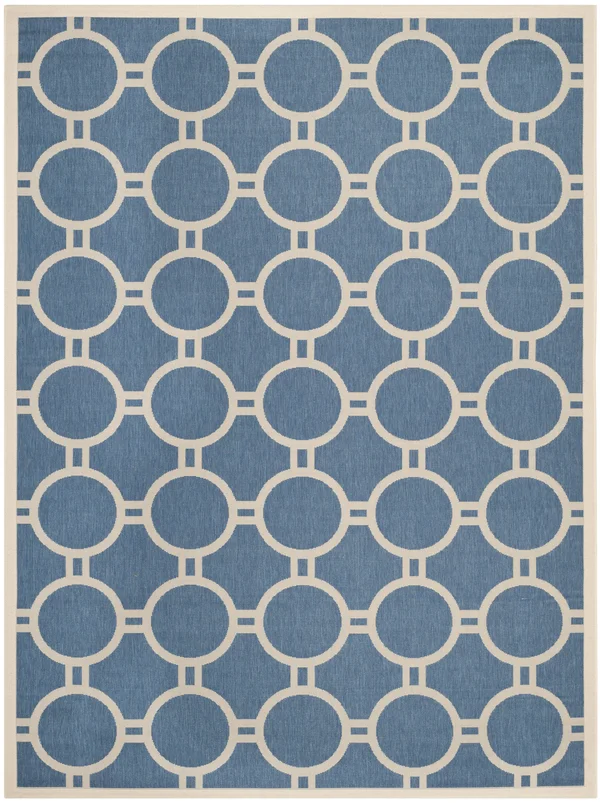 Safavieh Courtyard Blue Indoor Outdoor Rug - Round 7&10x22
