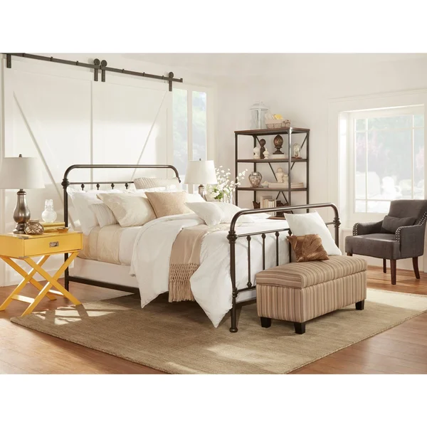 Inspire Q Classic Giselle Antique Graceful Victorian Iron Bed, Dark Bronze, Full