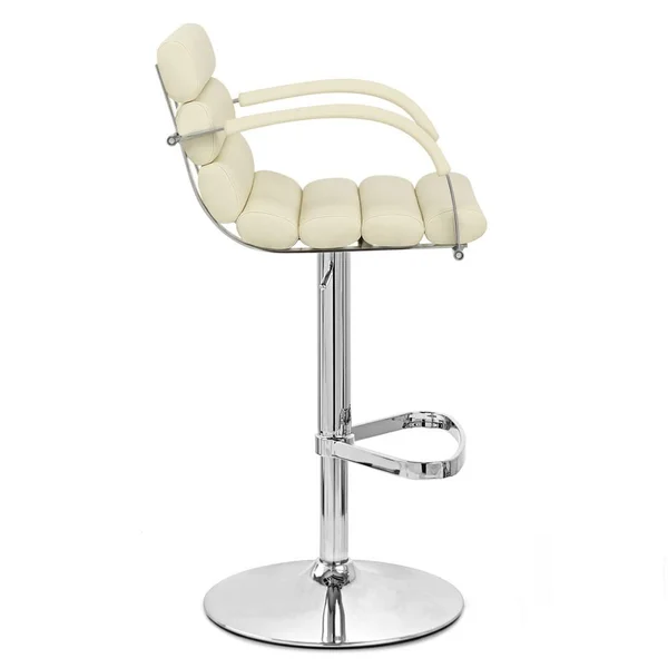 Zuri Cream Ego Adjustable Height Swivel Bar Stool with Chrome Base