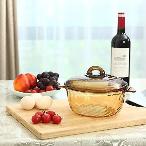 YITA Made in France 3.8L Round Stewpot with Glass Cover for Cooking Soup, Frying, Steaming, Deep Frying, Boiling and More