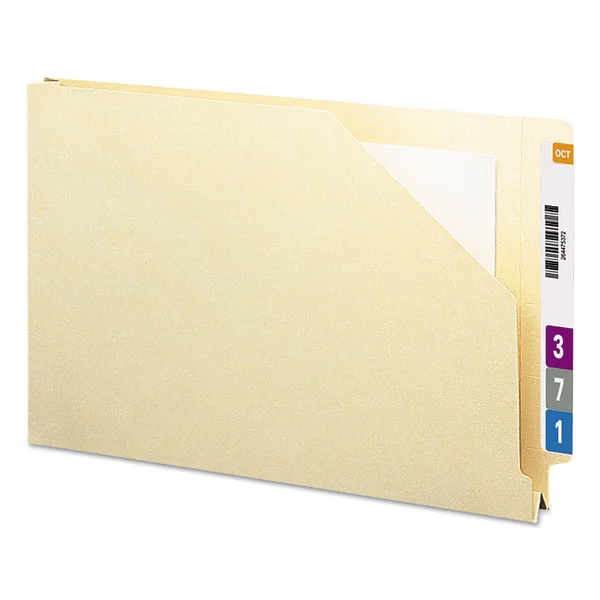 Smead End Tab Jackets with Reinforced Tabs, Straight Tab, Legal size, 14-pt Manila, 50/Box (SMD76740)