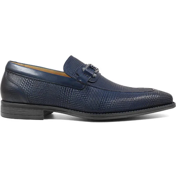 Stacy Adams Men's Pomeroy Moc Toe Bit Slip-On - Ink Blue