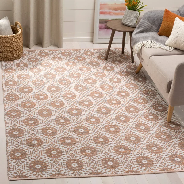 Safavieh Montauk MTK612D Area Rug Orange, Ivory 5& x 8& Rectangle