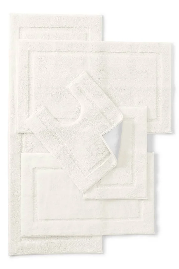 Supima Cotton Non-Skid Large Bath Rug 23x22 x 39x22 - Lands& End - Ivory
