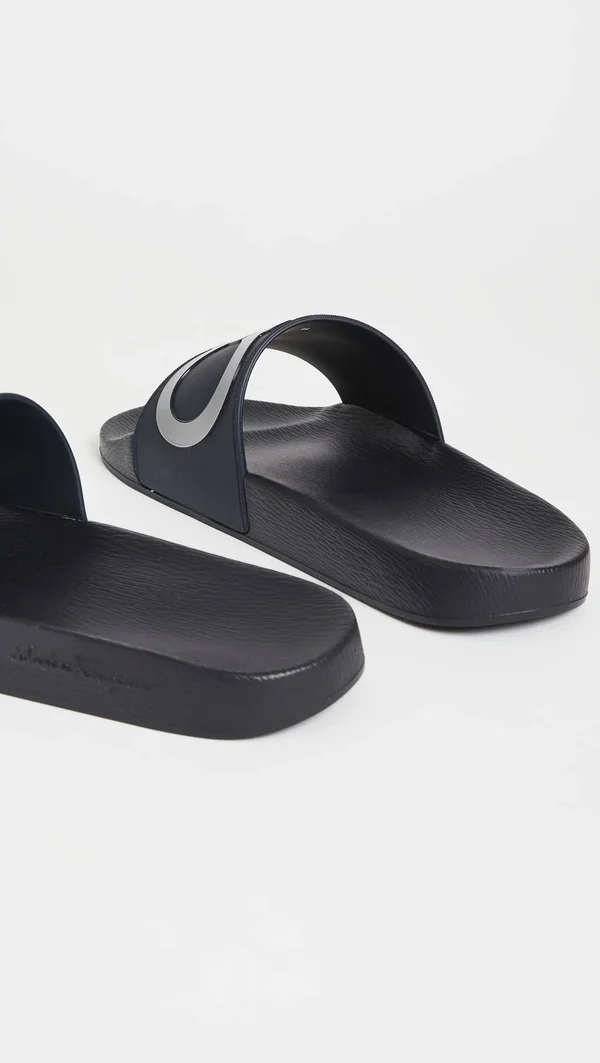 Men's Salvatore Ferragamo Groove 2 Slide Sandal - Size 13 M - Blue