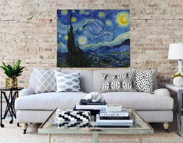 Van Gogh Starry Night Framed Wall Art Print 16x20, Canvas Print