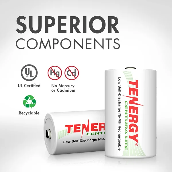 48pcs Tenergy Centura Lite NiMH D 1.2V 3000mAh Rechargeable Batteries