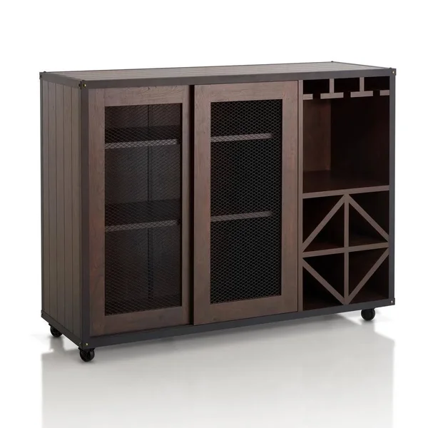 Furniture of America Winston Walnut Buffet, Vintage Walnut
