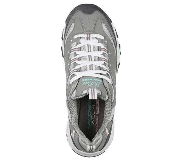 Skechers Women's D&Lites - New Journey Sneakers, Gray/Light Pink, 7.0