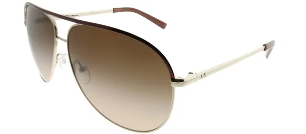 Armani Exchange Metal Unisex Aviator Sunglasses - Light Gold/Dark Brown, 61 mm