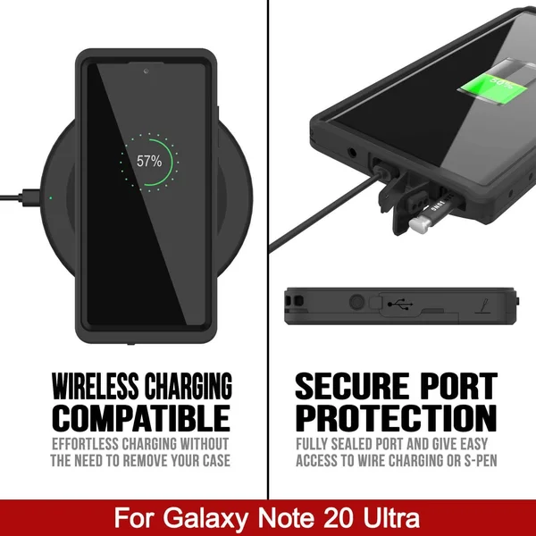 Galaxy Note 20 Case - Punkcase [Extreme Series] Armor Cover w/ Built in Screen Protector [Red] - Red