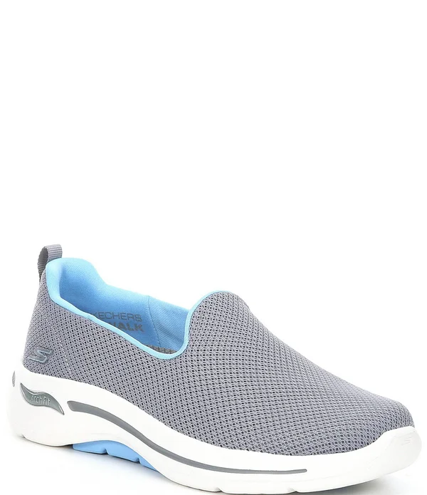Women's Skechers GOwalk Arch Fit Grateful Slip on Sneaker, Adult, Size: 5, Gray/Blue