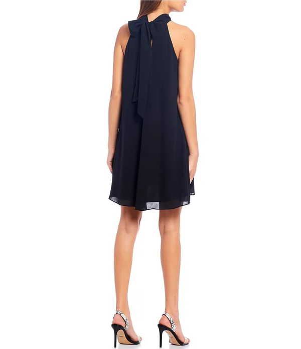 Belle Badgley Mischka Elise Halter Neck Trapeze Dress - 4