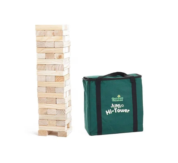 Garden Games Jumbo Hi-Tower Giant Tumbling Tower Game with Storage Bag
