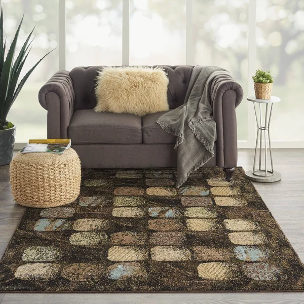 Nourison Modesto MDS01 Area Rug, Charcoal, 5&3x22 Round