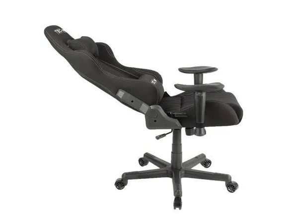 Techni Sport Black Fabric Ergonomic High Back Video Gaming Chair, Black