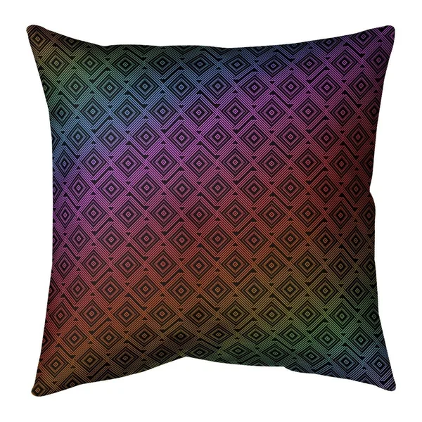 Fun Square Maze Throw Pillow - 16 x 16 - Rainbow - Polyester