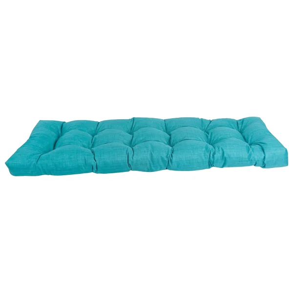 Blazing Needles 60-Inch by 19-inch Tufted Solid Outdoor Spun Polyester Loveseat Cushion Orange-Color