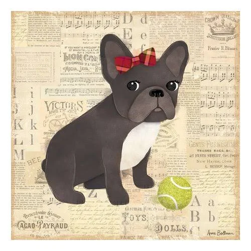 Oopsy Daisy Frenchie Canvas Art Size: 21x22 H x 21x22 W x 1.5x22 D