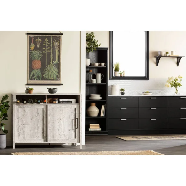 South Shore Munich Buffet with Sliding DOOR - Seaside Pine