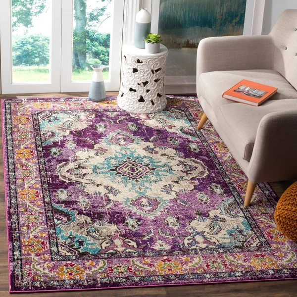 Safavieh MNC243L Monaco Violet - Light Blue Area Rug - 8& x 10&