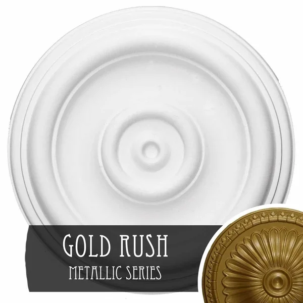 12x22OD x 1x22P Traditional Ceiling Medallion (Fits Canopies Up to 2 3/4x22) - Hand-Painted Gold