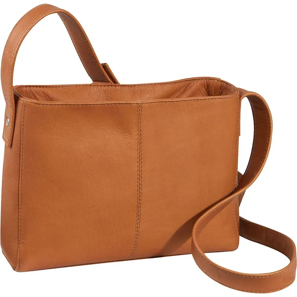 Le Donne Leather Top Zip Crossbody Bag (Tan)