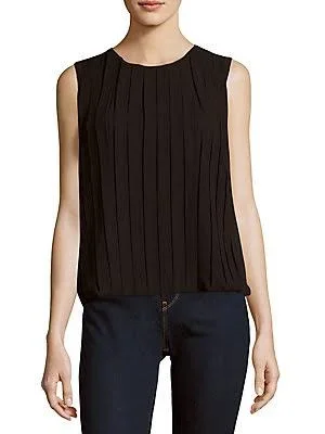 Calvin Klein Sleeveless Pleated Blouse - Black M