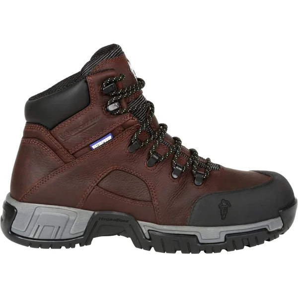Men's Brown Michelin HydroEdge Steel Toe Waterproof Work Boot Size 9(Wide)