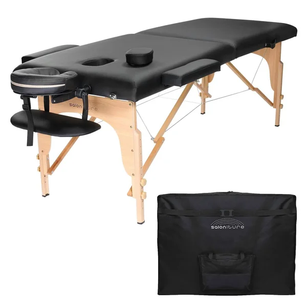 Saloniture Professional Portable Folding Massage Table with Carrying Case