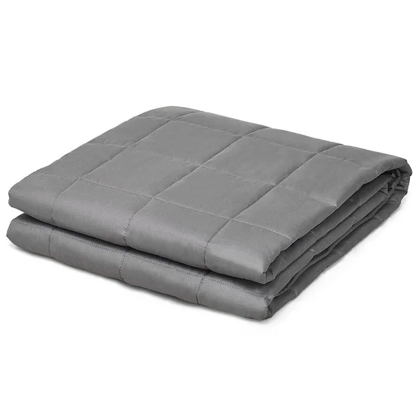 Giantex 15 lbs Weighted Blankets Full /Queen Size 100% Cotton w/ Glass Beads Dark Grey