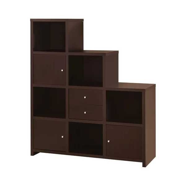 Marietta Contemporary 2-Drawer Bookcase - Cappuccino