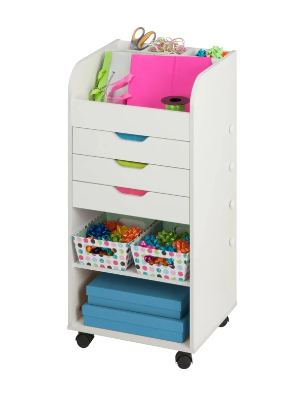 Honey-Can-Do Craft Storage Cart White