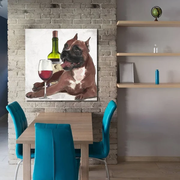 Picture Perfect International by Jodi 'Wine A Bit' Giclee Stretched Canvas Wall Art, 36 Inches x 36 Inches x 1.5 Inches
